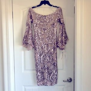 Pink beaded dress 8 NWT Betsy & Adam